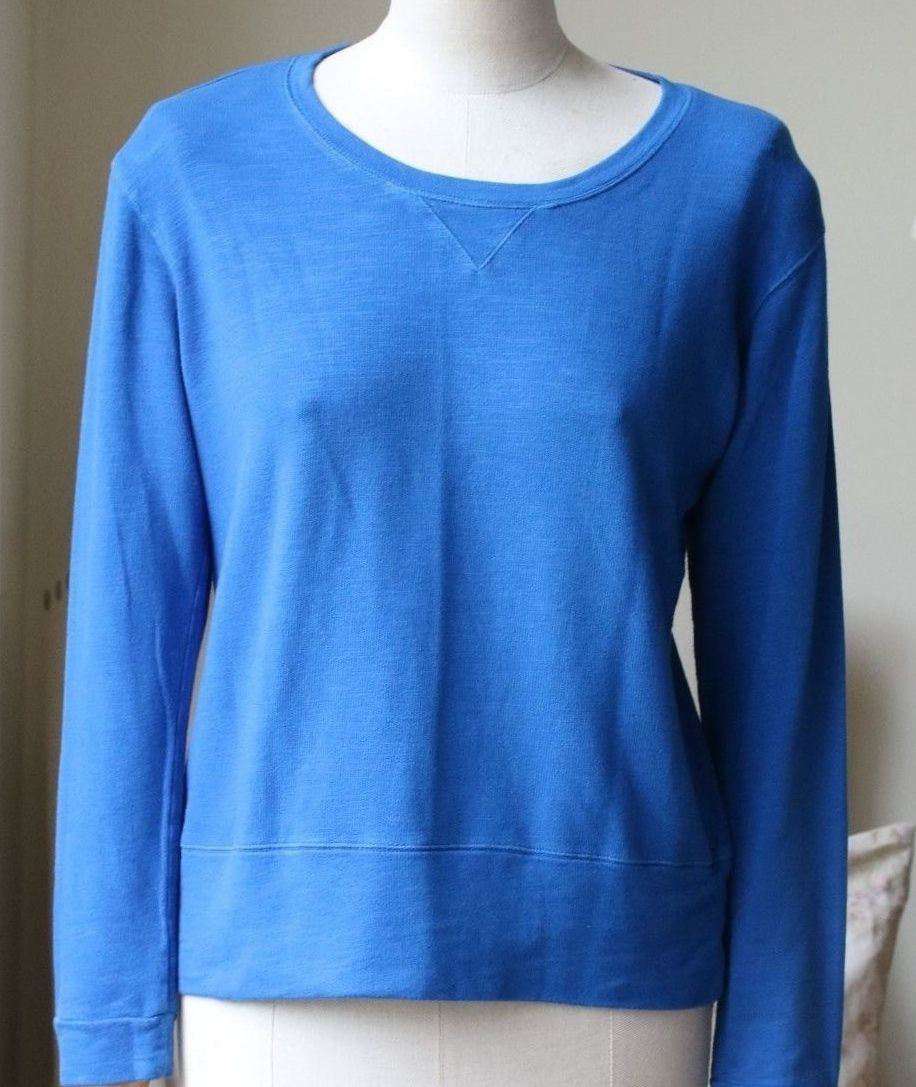 MONROW CLASSIC BLUE COTTON-BLEND SWEATER MEDIUM