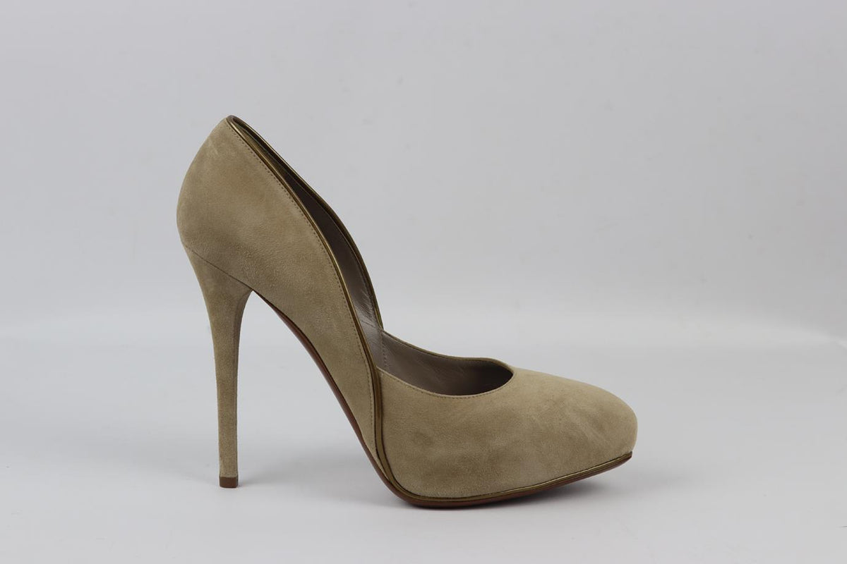 RALPH LAUREN PURPLE LABEL SUEDE PLATFORM PUMPS EU 39.5 UK 6.5 US 9.5