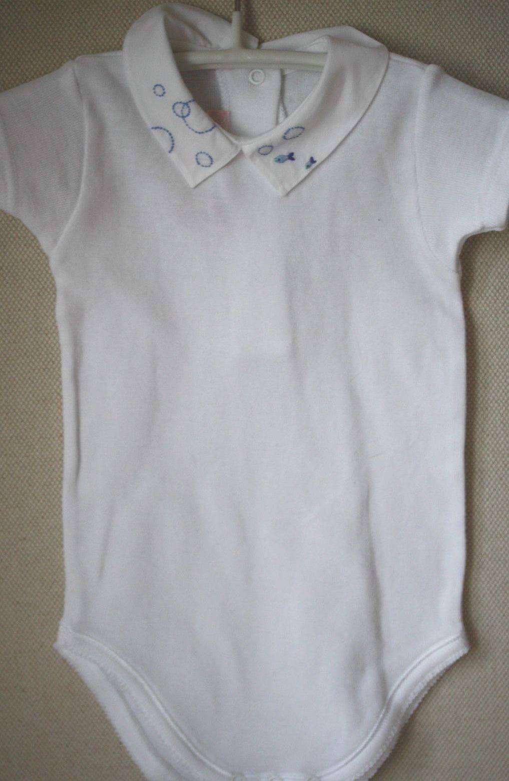 BONPOINT BABY FISH EMBROIDERED BODYSUIT 3 MONTHS