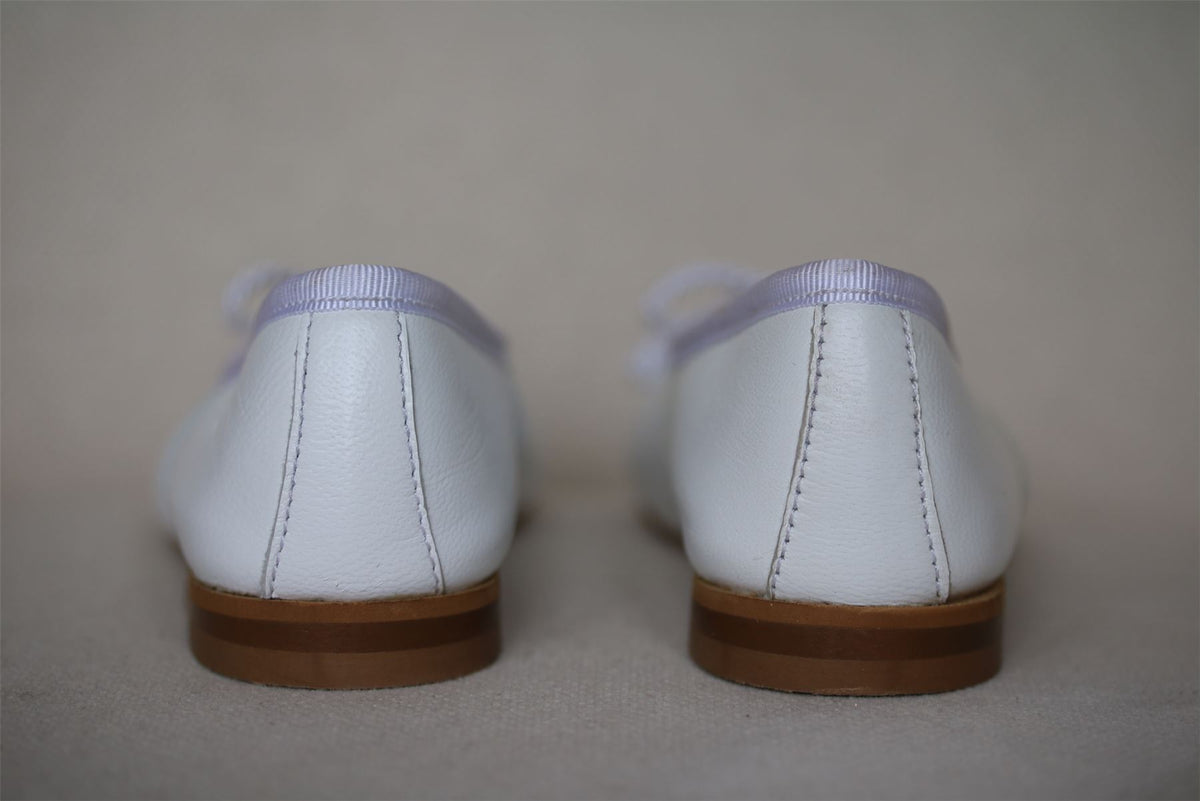 OSCAR DE LA RENTA GIRLS WHITE LEATHER FLATS EU 25 UK 7.5