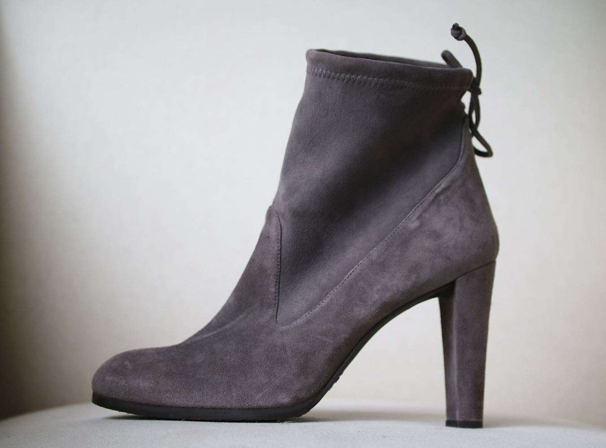 STUART WEITZMAN GLOVE STRETCH SUEDE ANKLE BOOTS EU 39.5 UK 6 US 9