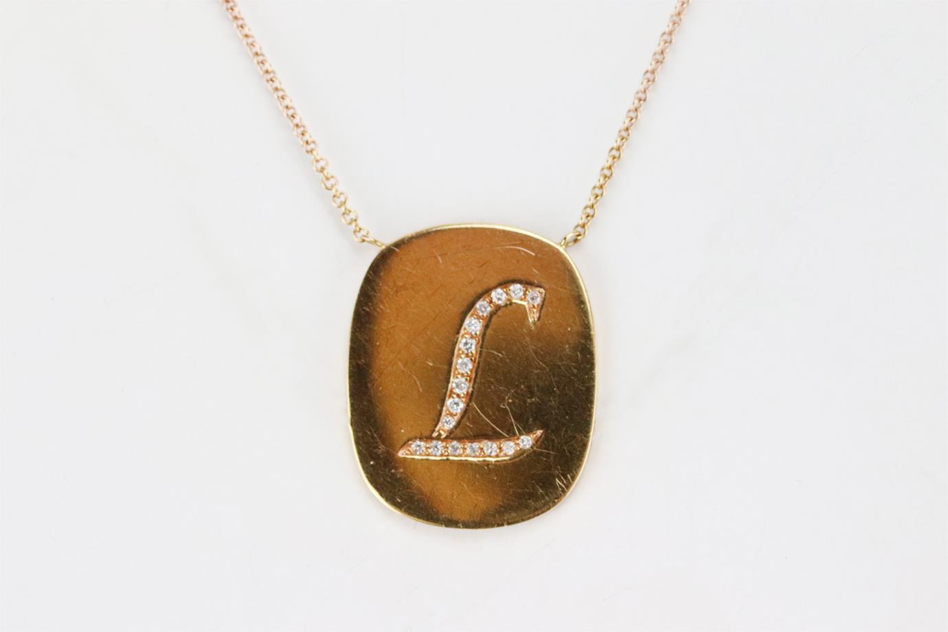 CARBON AND HYDE INITIAL 14K YELLOW GOLD CHAIN NECKLACE