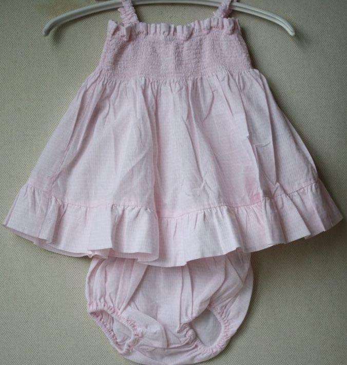 FENDI BABY PINK ZUCCA SUN DRESS AND BLOOMERS 6 MONTHS