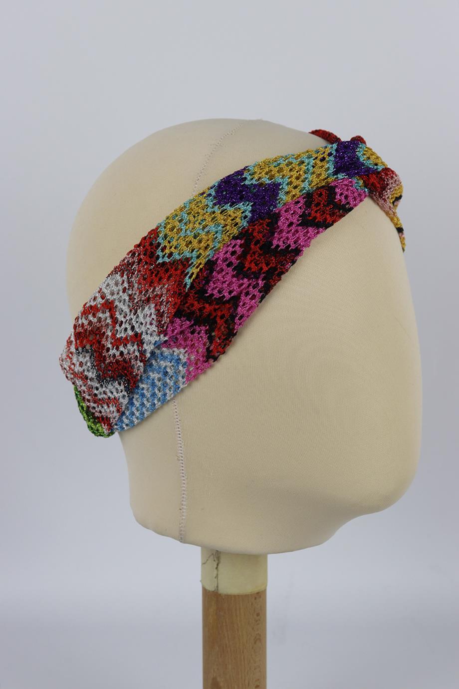 MISSONI MARE METALLIC CROCHET KNIT HEADBAND ONE SIZE