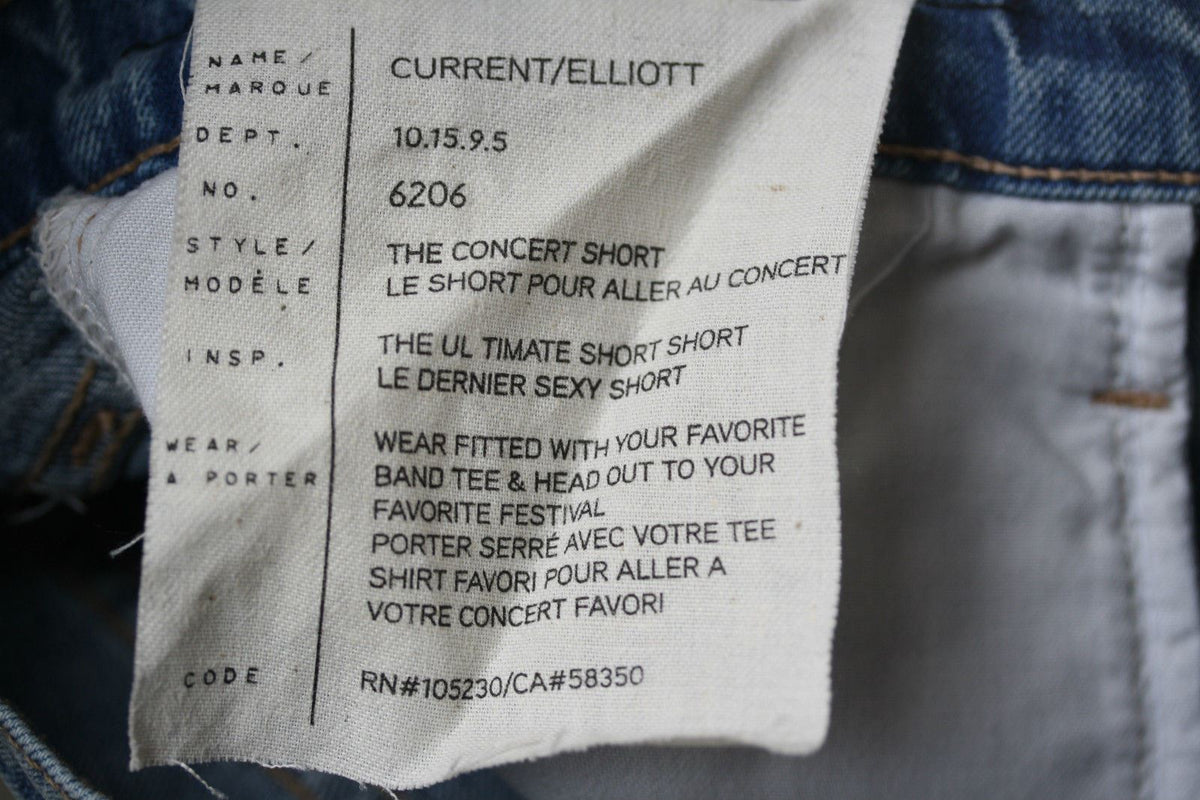 CURRENT ELLIOTT CONCERT DENIM SHORTS W27 UK 8/10