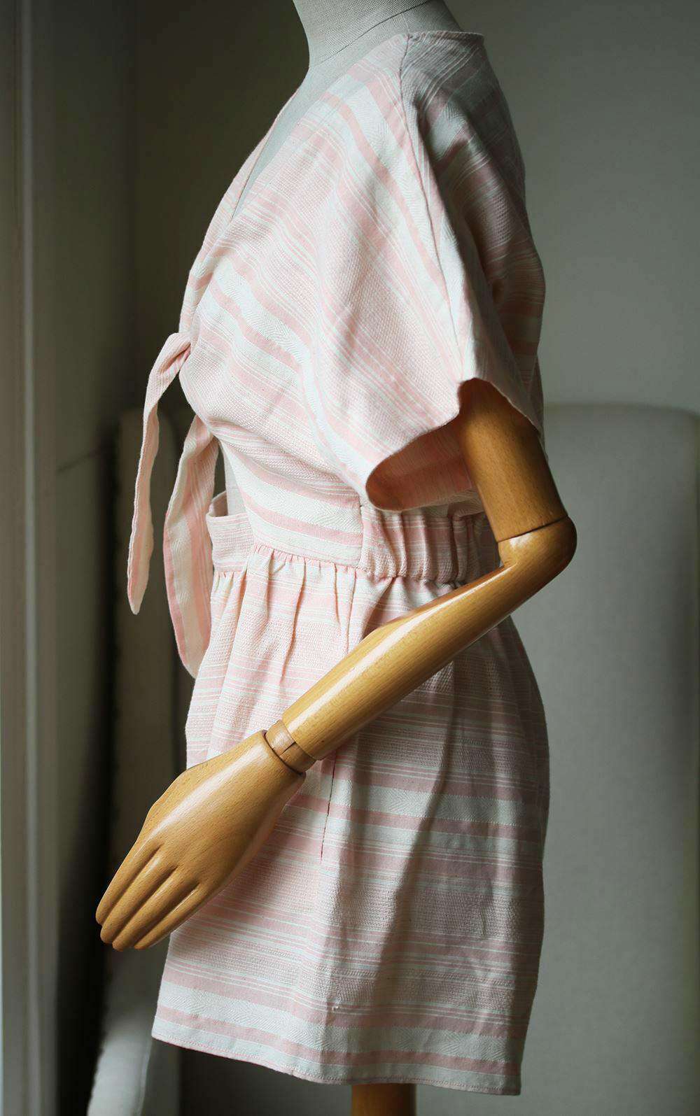 MARA HOFFMAN TIE FRONT STRIPE PLAYSUIT MEDIUM