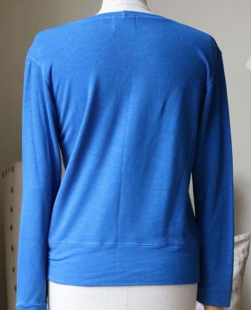 MONROW CLASSIC BLUE COTTON-BLEND SWEATER MEDIUM
