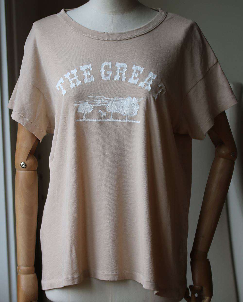 THE GREAT THE BOXY CREW COTTON T-SHIRT UK 8