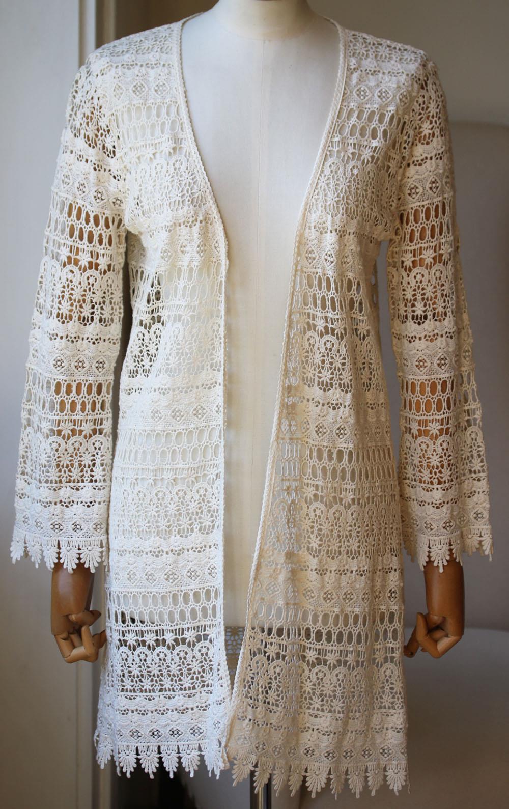 MELISSA ODABASH CAROLINE CROCHET COTTON ROBE SMALL