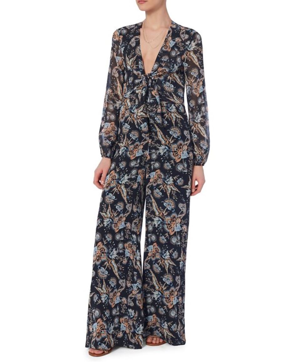 INTERMIX LYSETTE FRONT KNOT PRINT JUMPSUIT MEDIUM