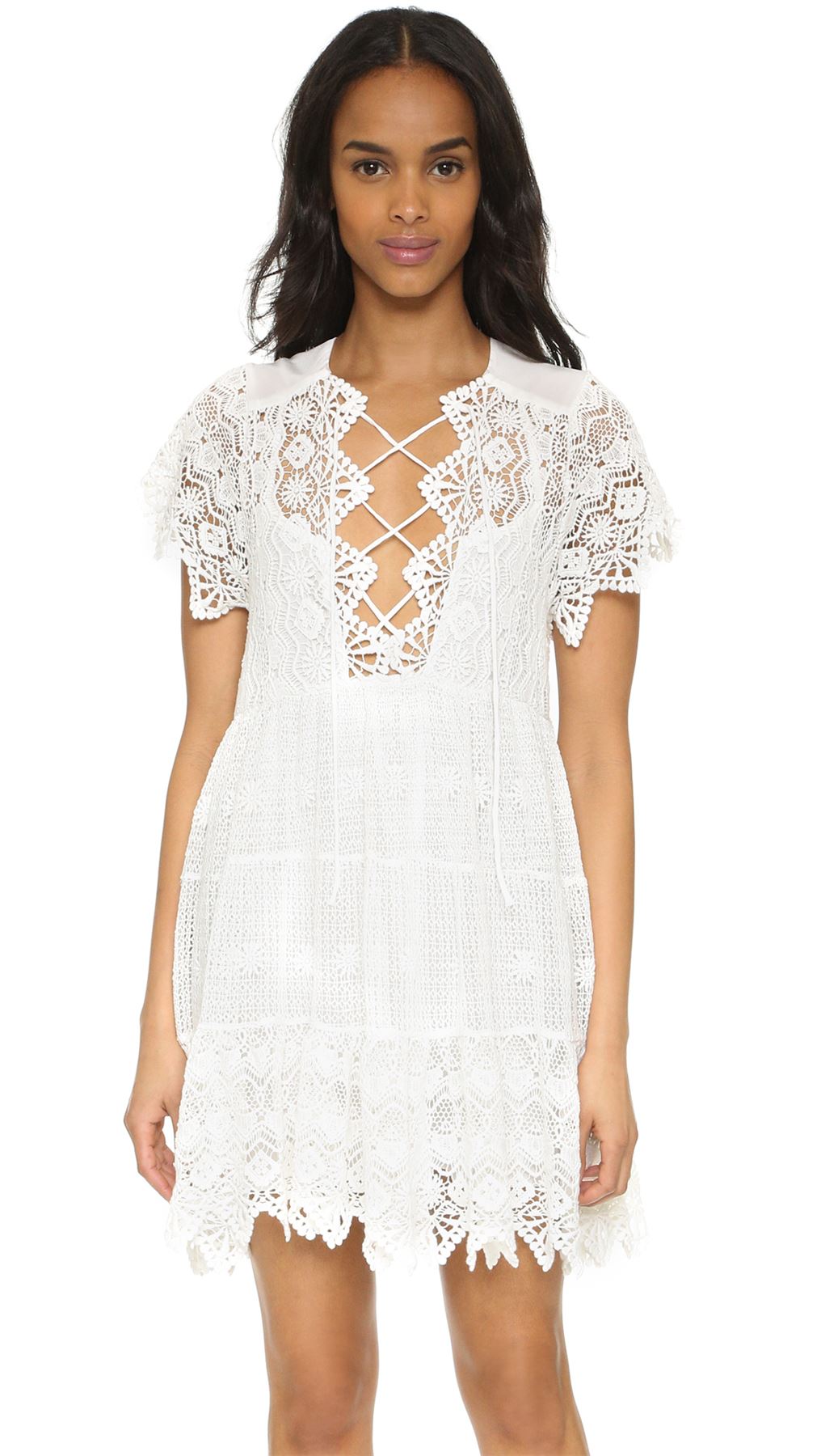 JEN'S PIRATE BOOTY ROMANCE LACE-UP MINI DRESS SMALL