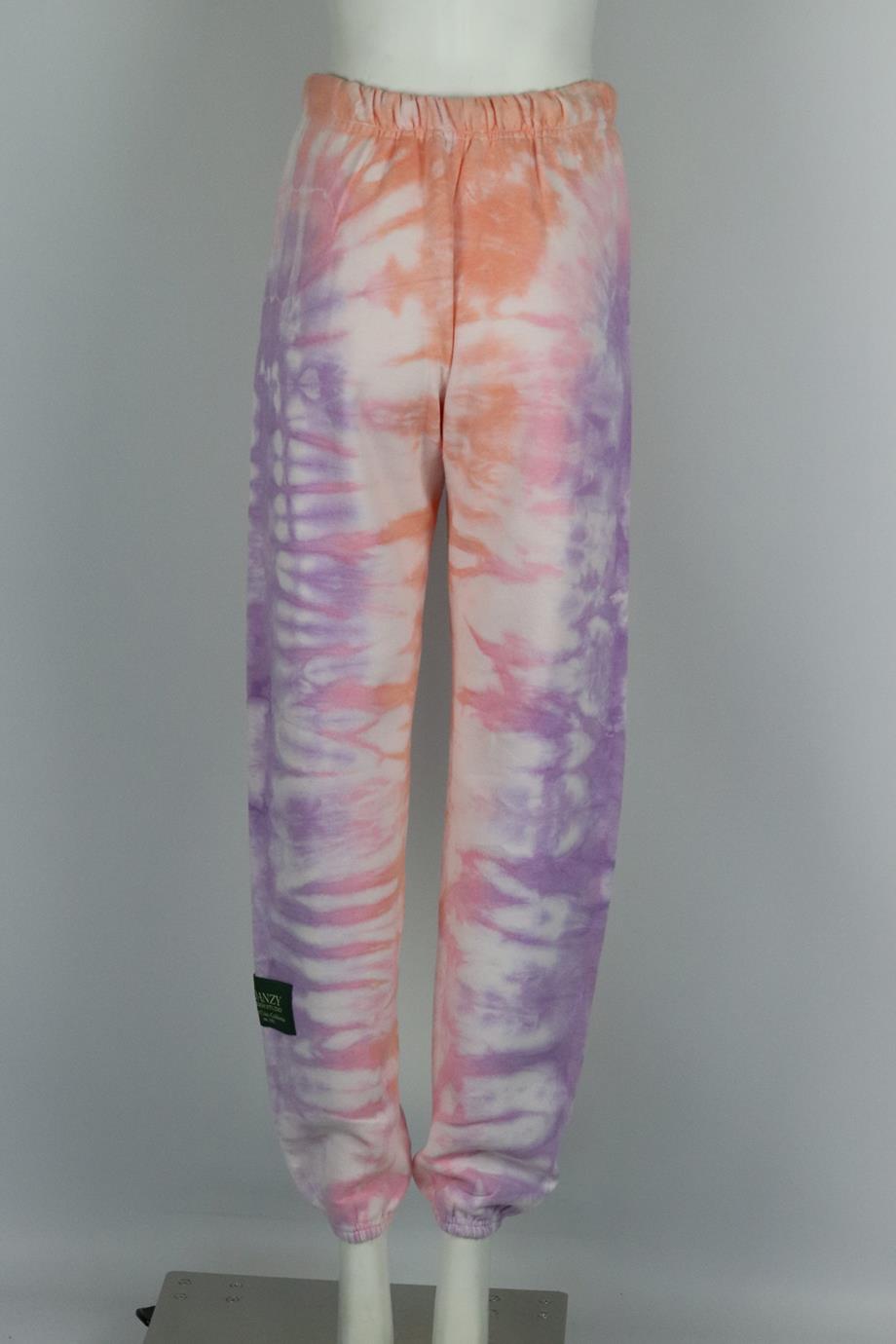 DANZY TIE DYED COTTON JERSEY TRACK PANTS SMALL