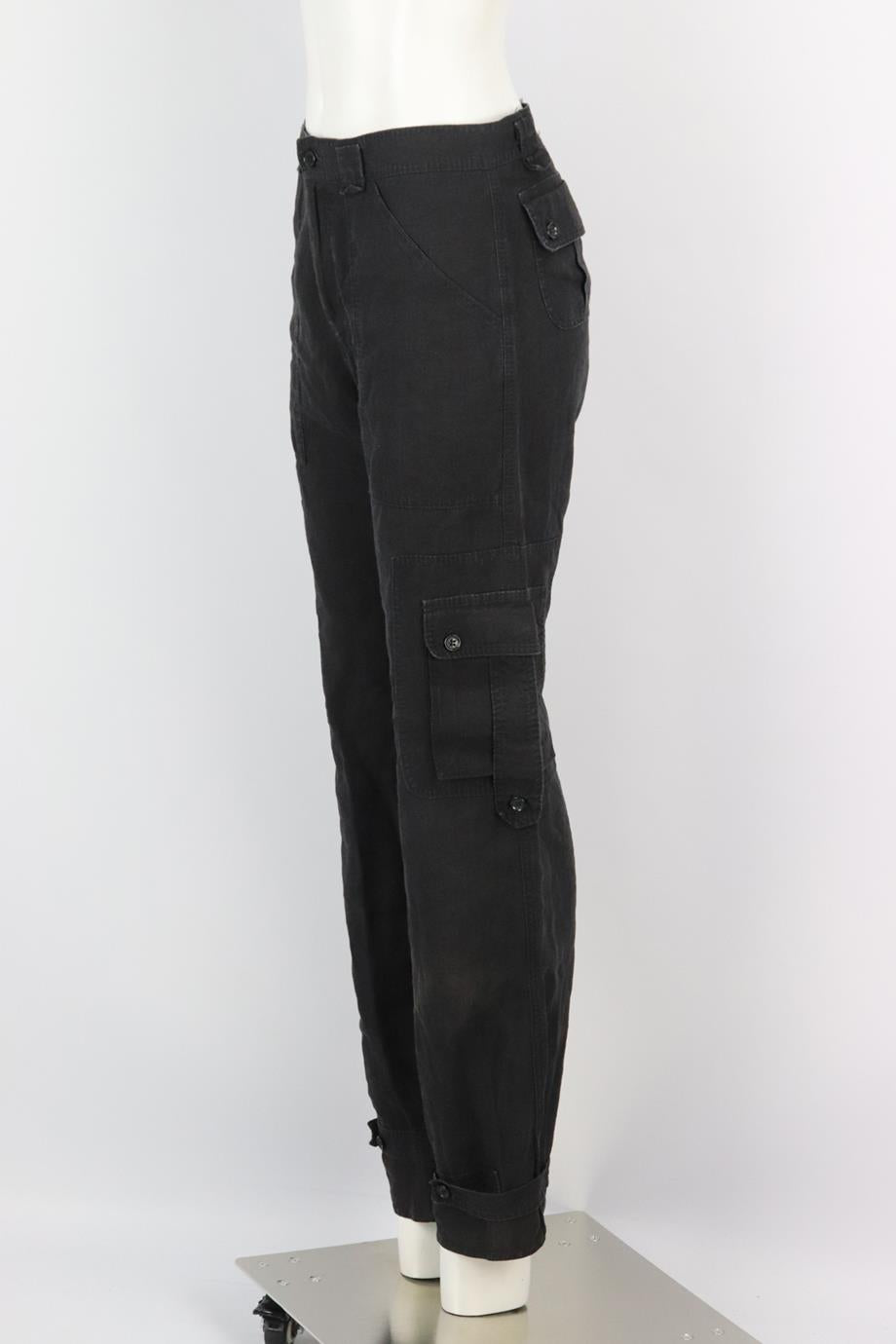 DOLCE AND GABBANA LINEN TAPERED CARGO PANTS IT 38 UK 6