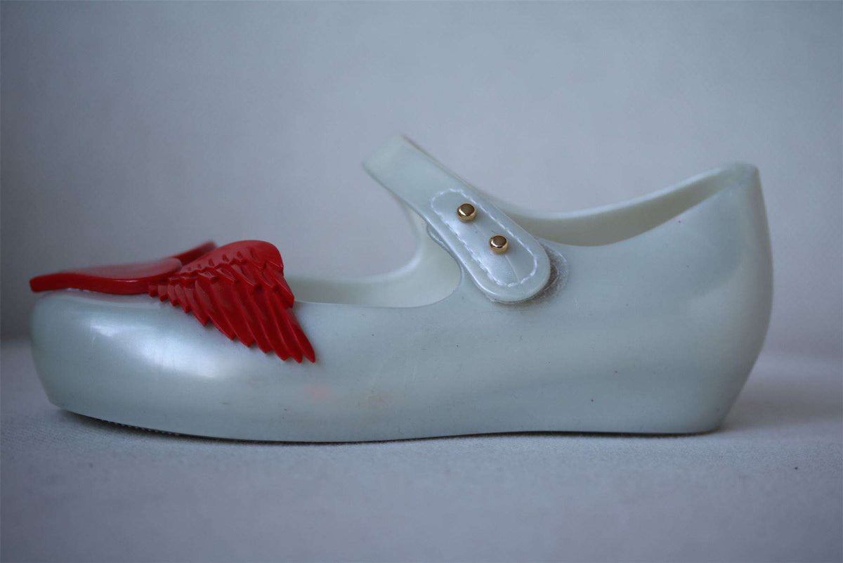 MINI MELISSA VIVIENNE WESTWOOD PEARL WHITE CHERUB JELLY SHOES EU 27 UK 9