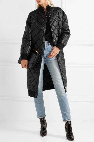 STELLA MCCARTNEY MARISA QUILTED FAUX LEATHER COAT UK 8
