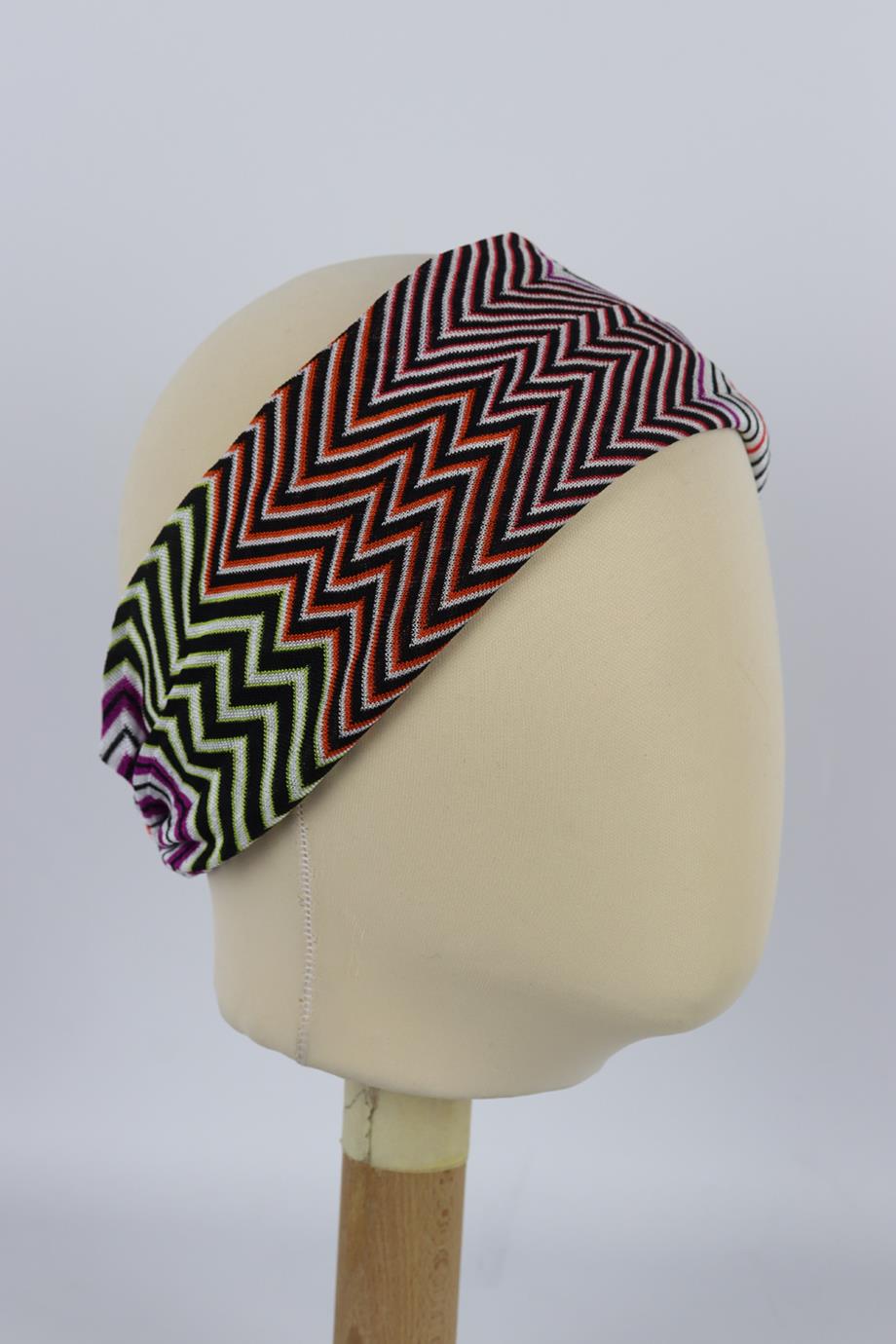 MISSONI STRIPED CROCHET KNIT HEADBAND ONE SIZE