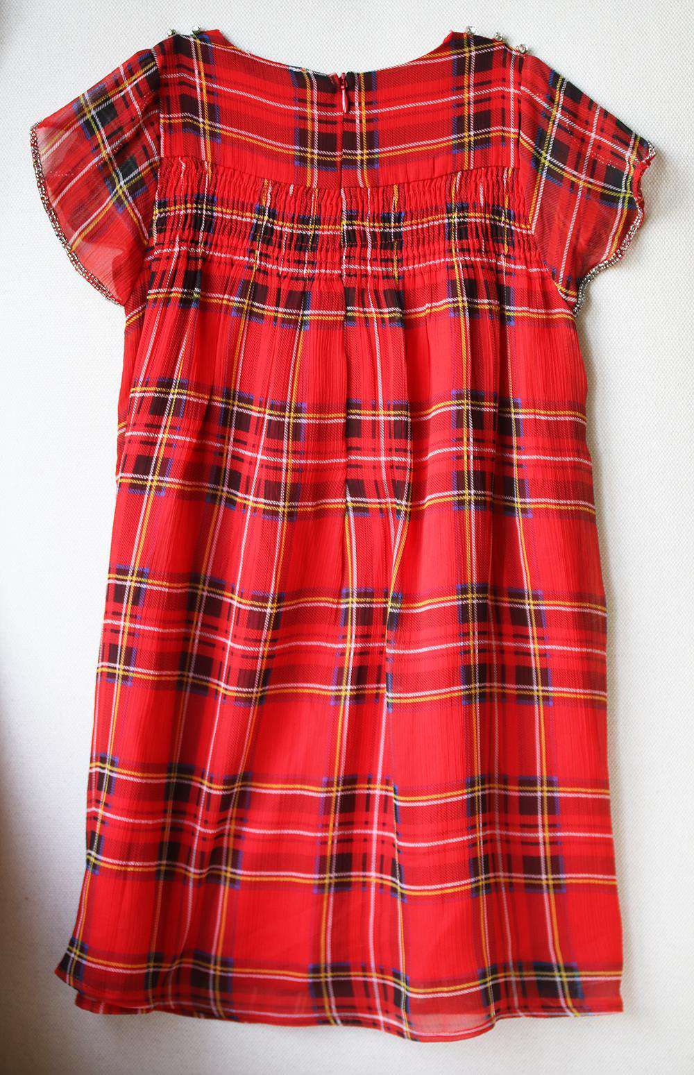 WILD AND GORGEOUS KIDS GIRLS TARTAN CHIFFON DRESS 4-5 YEARS