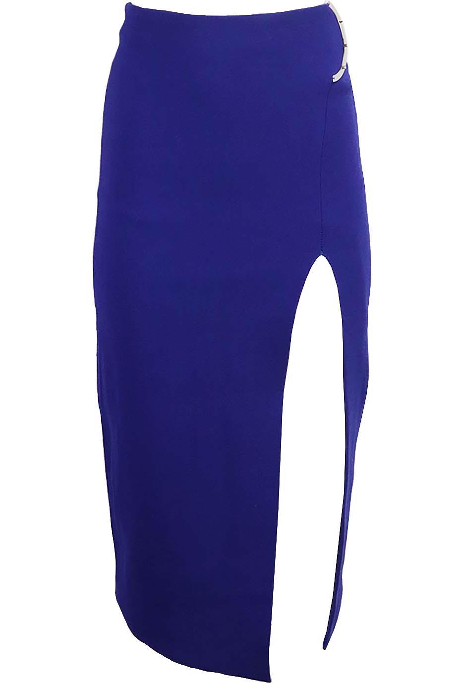 DAVID KOMA EMBELLISHED WOOL BLEND MIDI SKIRT UK 6
