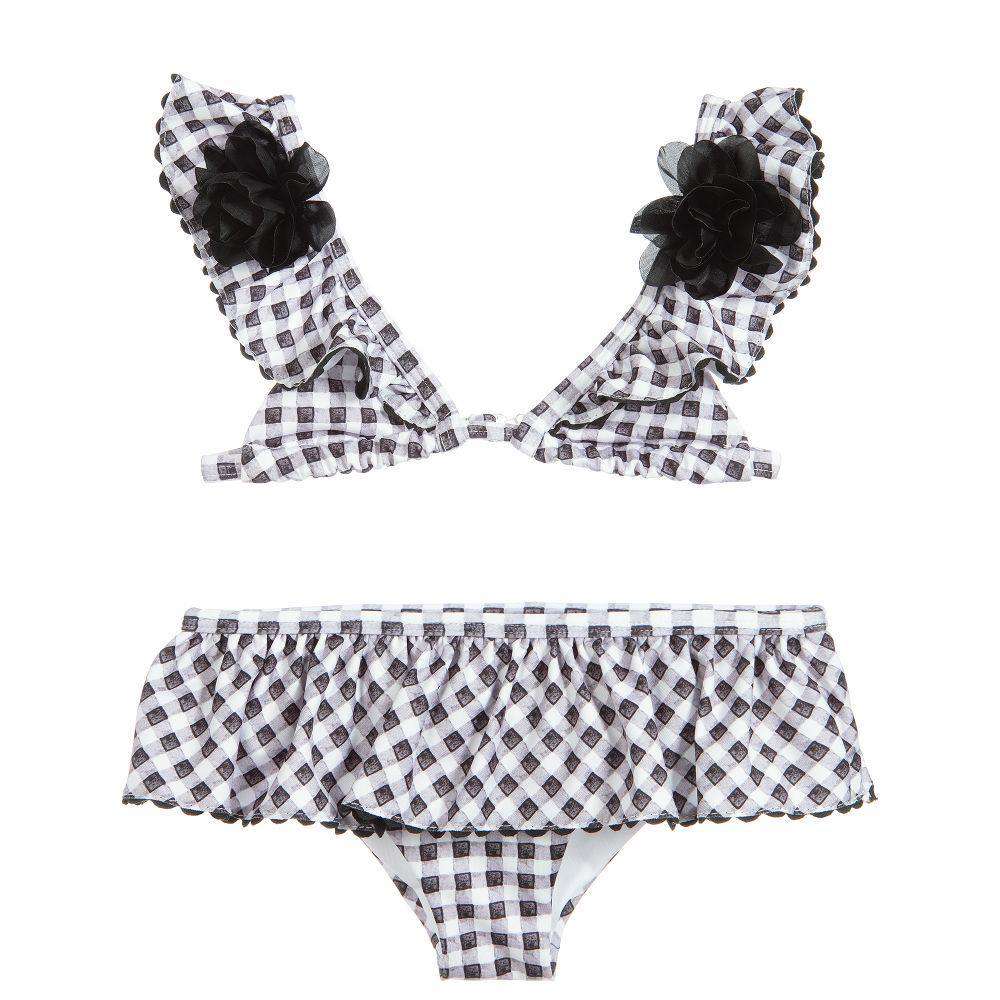 MONNALISA KIDS GIRLS GINGHAM AND ROSES BIKINI 6 YEARS