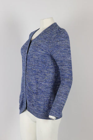 SANDRO LINEN AND COTTON BLEND JACKET