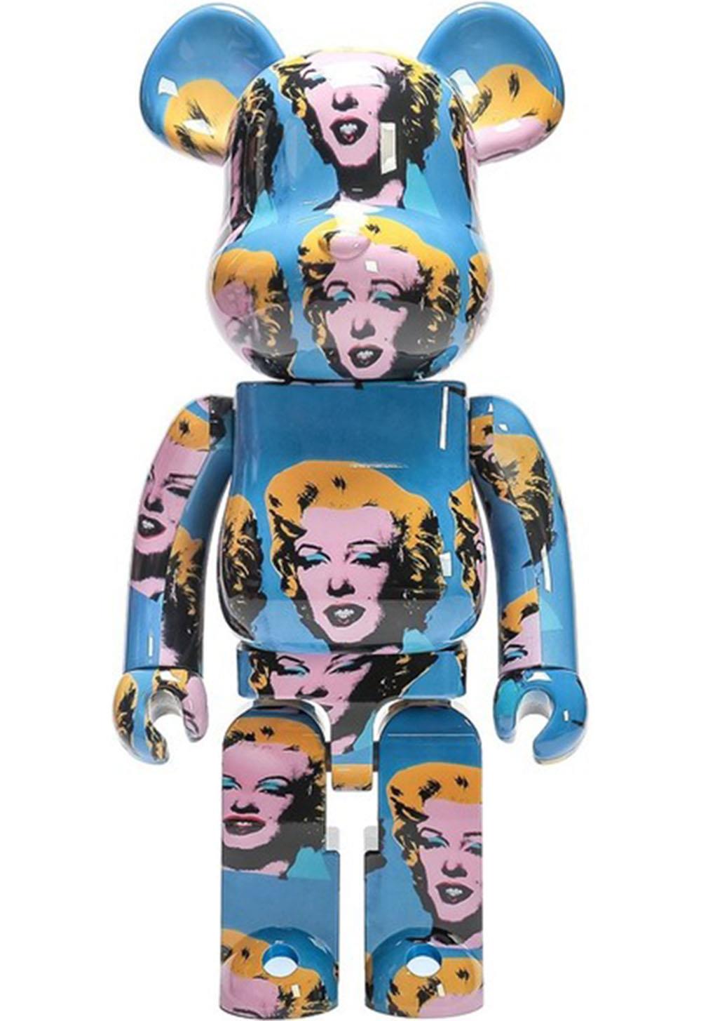BE@RBRICK + ANDY WARHOL MARILYN MONROE PRINTED BEARBRICK VINYL FIGURE