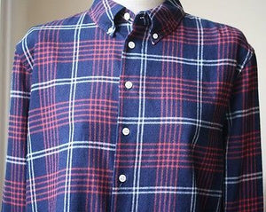 BAND OF OUTSIDERS PLAID COTTON BOYFRIEND FLANNEL SHIRT 2 UK 10