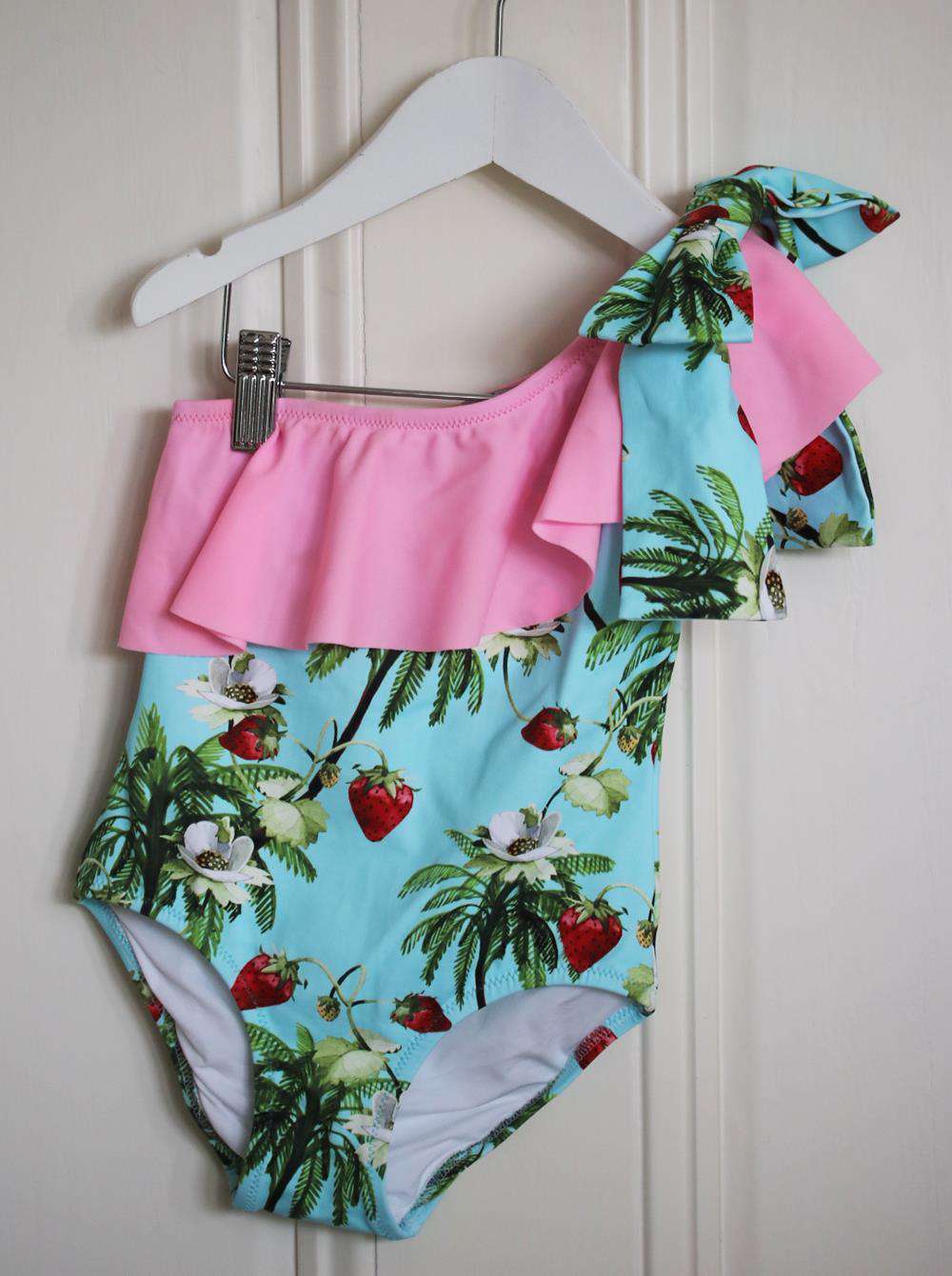 PHI CLOTHING KIDS GIRLS STRAWBERRY RUFFLE SWIMSUIT 6 YEARS