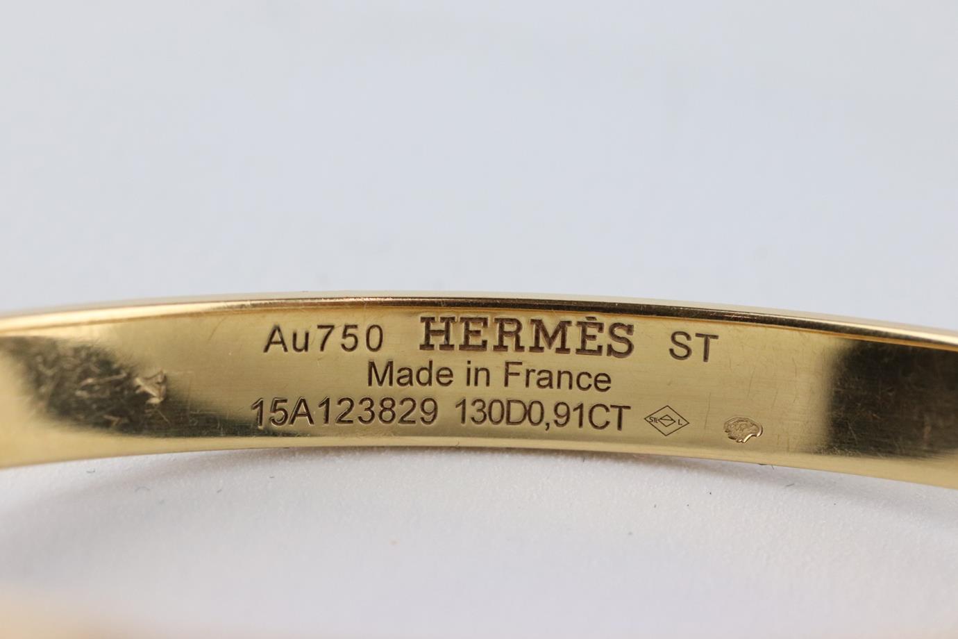 HERMÈS COLLIER DE CHIEN SMALL 18K YELLOW GOLD DIAMOND BRACELET