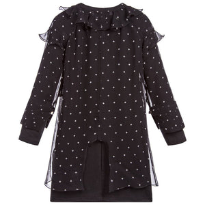 GIVENCHY GIRLS BLACK SILK VOILE DRESS 5 YEARS