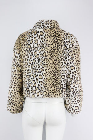 TIGER MIST LEOPARD PRINT FAUX FUR JACKET MEDIUM