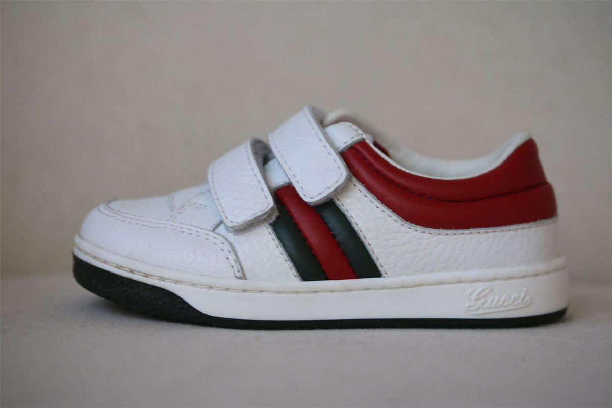 GUCCI BABY WHITE LEATHER TRAINERS EU 22 UK 5