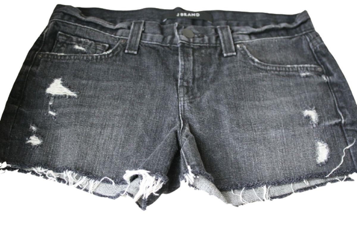 J BRAND METEORITE BLACK CUT-OFF DENIM SHORTS W24 UK 6