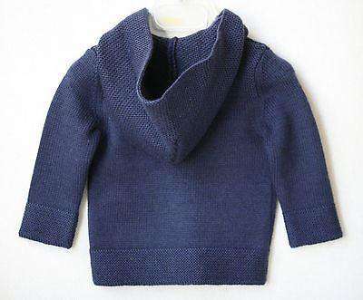 BABY DIOR NAVY WOOL HOODED JUMPER 3 MONTHS