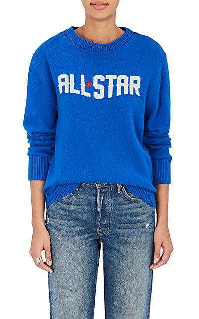 THE ELDER STATESMAN NBA ALL STARS LOGO CASHMERE SWEATER SMALL