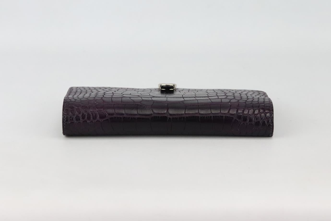 HERMÈS 2014 DOGON DUO ALLIGATOR MISSISSIPPIENSIS AND LEATHER WALLET