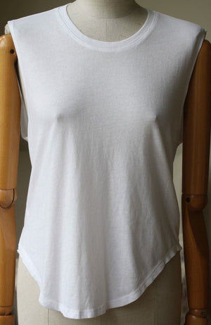 RAQUEL ALLEGRA SLEEVELESS MUSCLE TOP WITH SHREDDED BACK 0 UK 6/8
