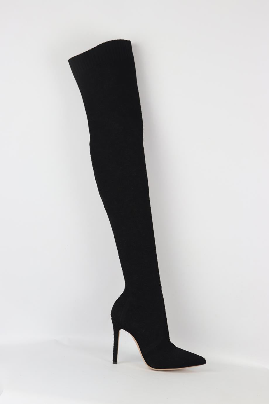 GIANVITO ROSSI STRETCH KNIT OVER THE KNEE BOOTS EU 38 UK 5 US 8