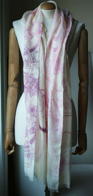 PASHMA SIGNATURE ABSTRACT PRINT SCARF