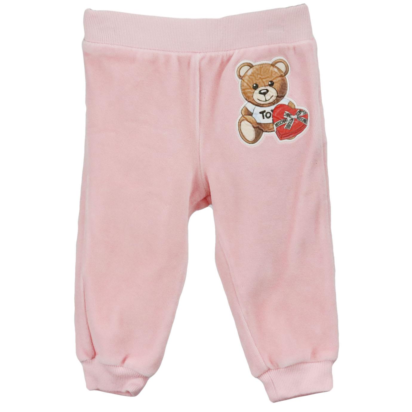 MOSCHINO BABY GIRLS LOGO VELOUR TRACKSUIT 6-9 MONTHS