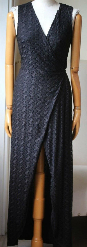 MELISSA ODABASH DEE WRAP EFFECT CROCHETED MAXI DRESS SMALL