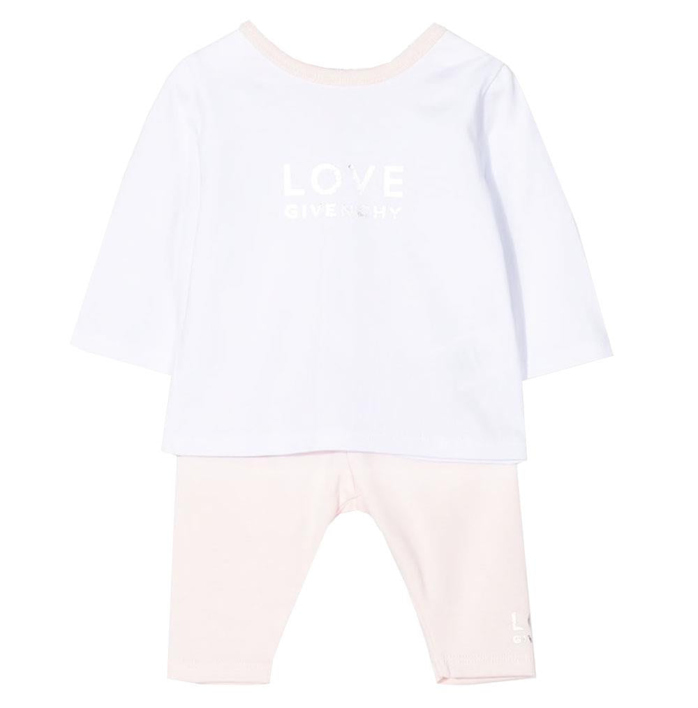 GIVENCHY BABY GIRLS COTTON TROUSER SET 1 MONTH
