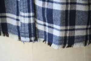 ELIZABETH AND JAMES BUCKLEY PLAID FRAYED HEM SHIRT SMALL
