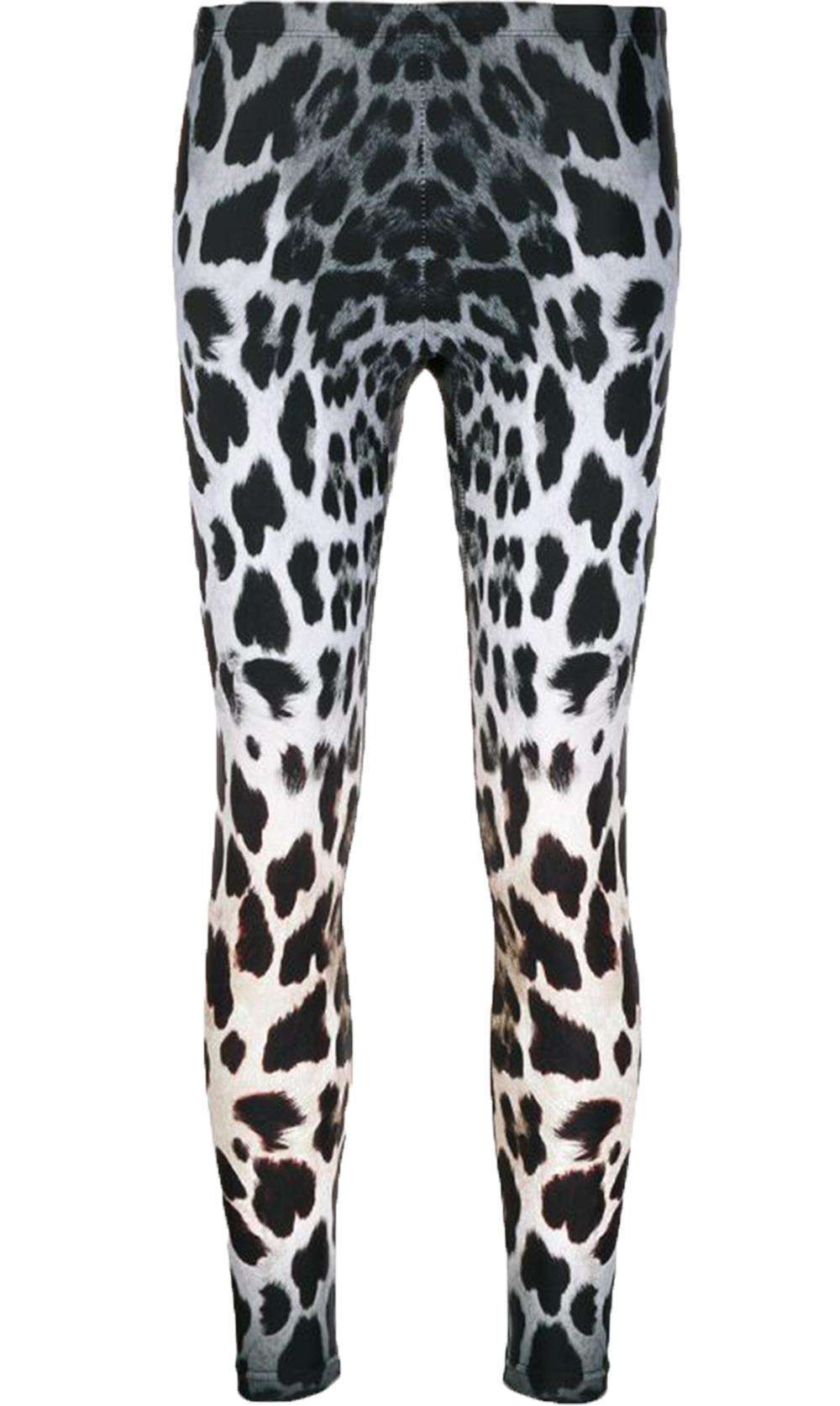 R13 LEOPARD PRINT STRETCH JERSEY LEGGINGS SMALL