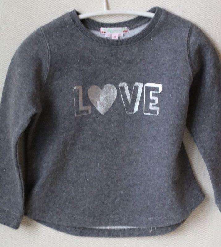 BONPOINT BABY GIRLS GREY LOVE SWEATSHIRT 3 YEARS
