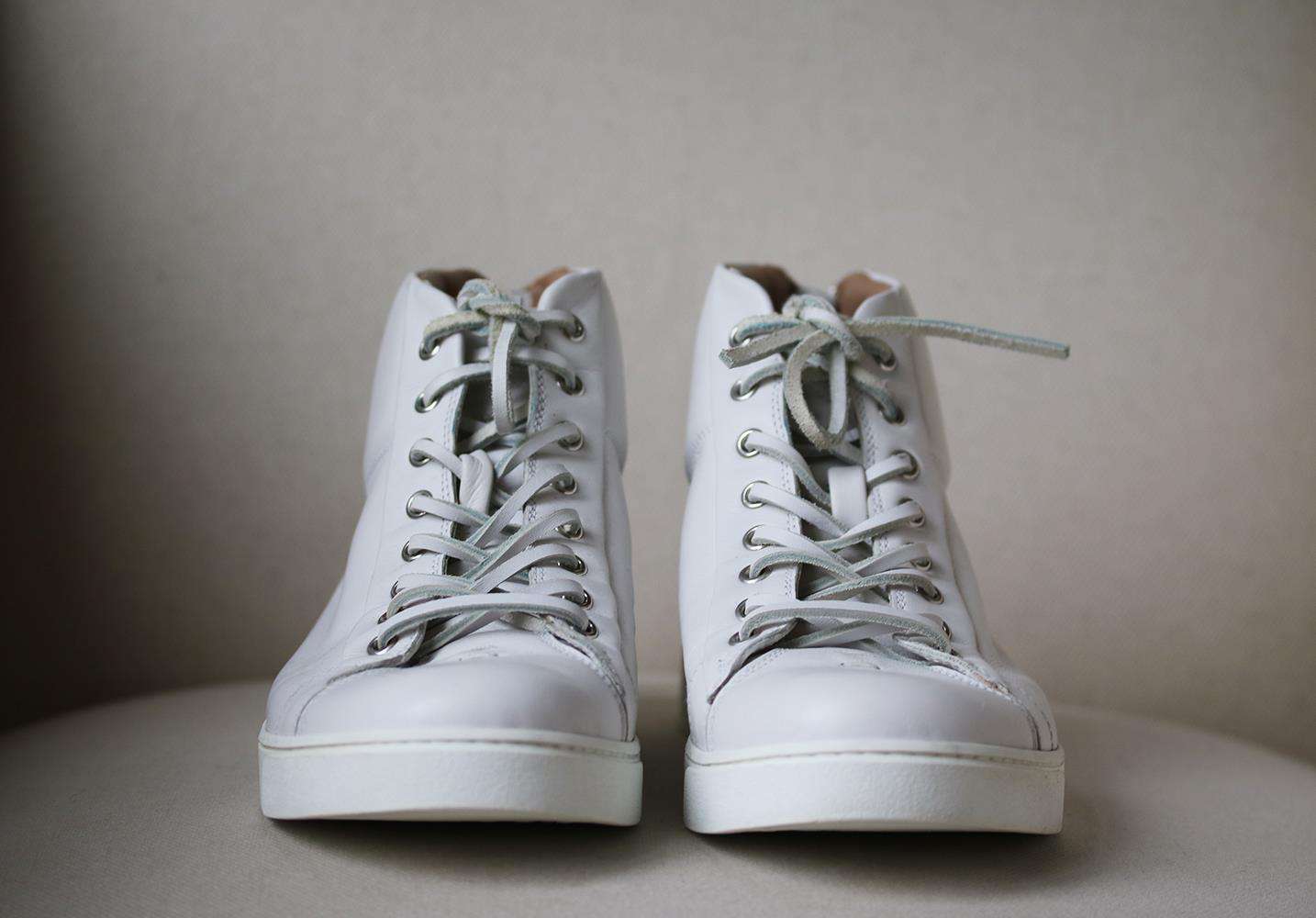 GIANVITO ROSSI LEATHER HIGH TOP SNEAKERS EU 42 UK 8 US 9