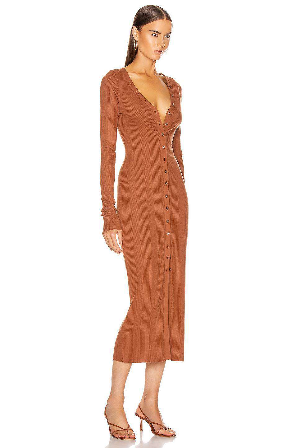 THE RANGE DIVISION RIBBED KNIT MIDI DRESS MEDIUM