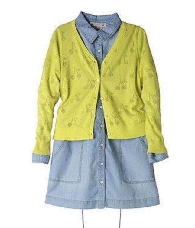 BONPOINT BABY YELLOW CHERRIES COTTON CARDIGAN 3 YEARS
