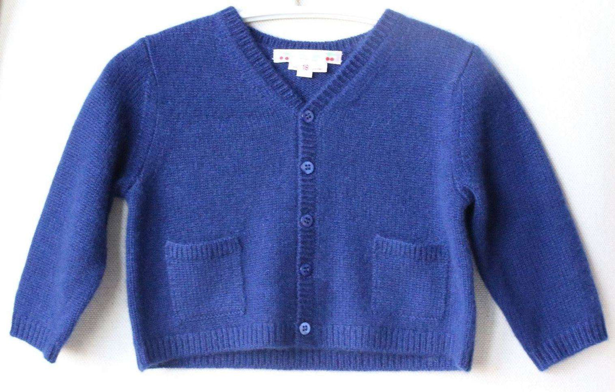 BONPOINT BABY BLUE CASHMERE CARDIGAN 18 MONTHS
