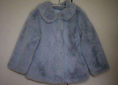 MONNALISA BEBE BABY GIRLS PADDED BLUE SYNTHETIC FUR JACKET 36 MONTHS