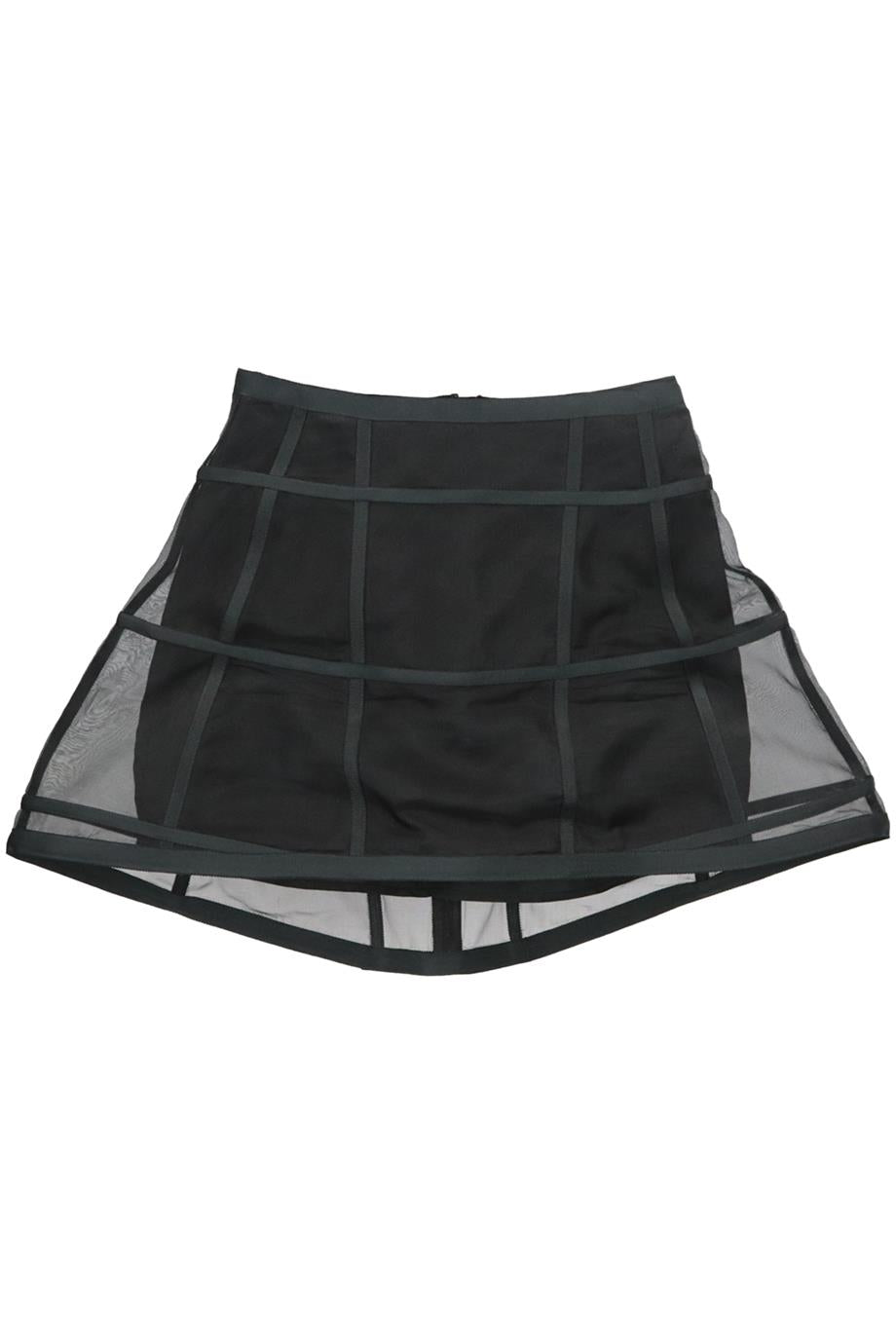 PETER PILOTTO GROSGRAIN TRIMMED ORGANZA MINI SKIRT UK 6